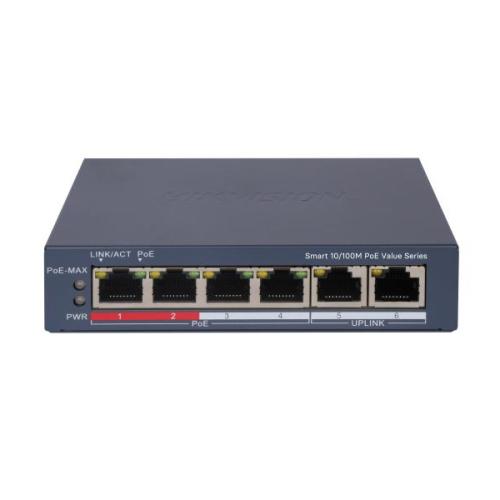 Hikvision DS 3E1106P EI 4 Port 100 Mbps Smart PoE Switch price in hyderabad, telangana, nellore, vizag, bangalore